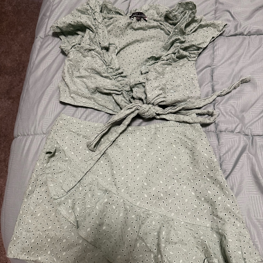Sage green super cute two piece set